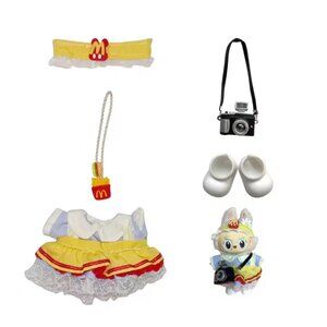 5 Piece set dress and accesories clothes Doll Accessory Miniature Fits labubu